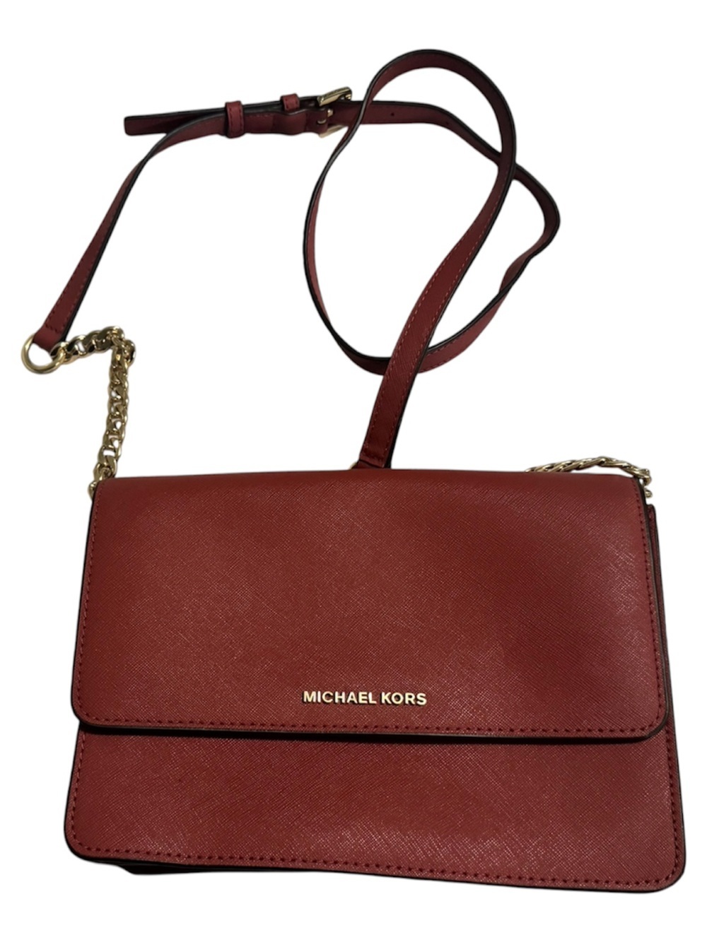 Michael Kors muted coral or dusty Coral Saffiano Leather Crossbody Bag |